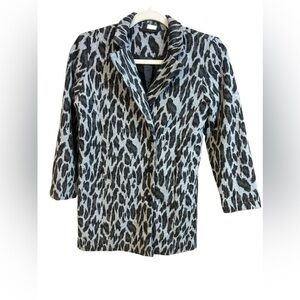 Women’s Gray and Black Animal Print Jacket Small